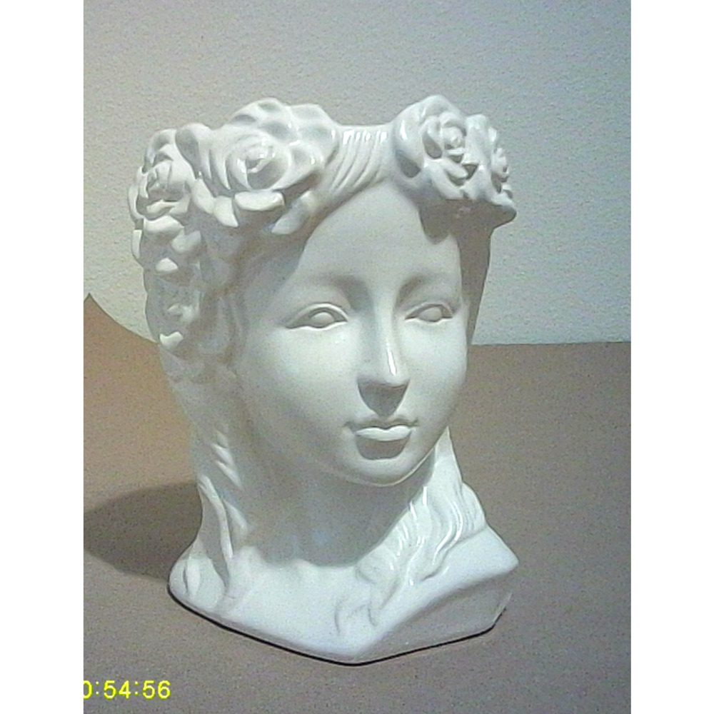 Sculpted Jardiniere English Romance Flower Vase Head Planter by Ashland Flower